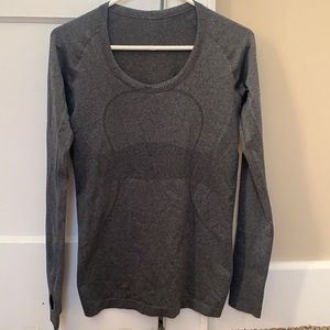 Lululemon Swiftly long sleeve top, grey, size 8